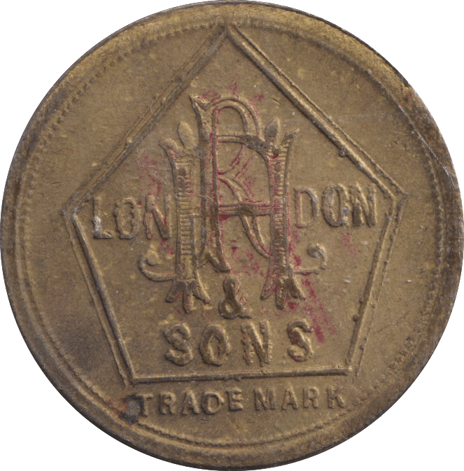 1900 ONE SHILLING TOKEN R.H AND SONS LONDON - OTHER TOKENS - Cambridgeshire Coins