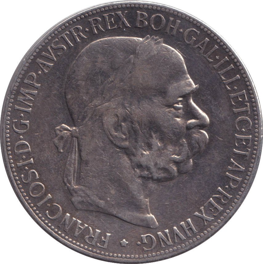 1900 SILVER 5 CORONA AUSTRIA - SILVER WORLD COINS - Cambridgeshire Coins