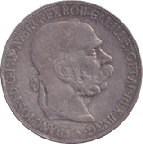 1900 SILVER 5 CORONA AUSTRIA - SILVER WORLD COINS - Cambridgeshire Coins