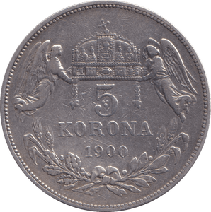 1900 SILVER 5 KORONA AUSTRIA - SILVER WORLD COINS - Cambridgeshire Coins