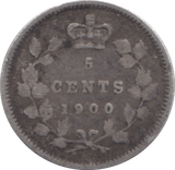 1900 SILVER FIVE CENTS CANADA - SILVER WORLD COINS - Cambridgeshire Coins