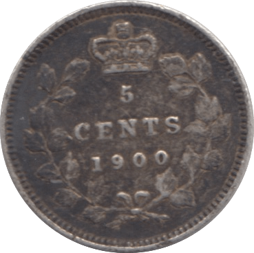 1900 SILVER FIVE CENTS CANADA - SILVER WORLD COINS - Cambridgeshire Coins