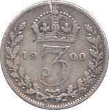 1900 SILVER THREEPENCE ( FINE ) - THREEPENCE - Cambridgeshire Coins