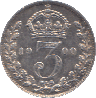 1900 THREEPENCE ( EF ) - THREEPENCE - Cambridgeshire Coins