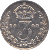1900 THREEPENCE ( EF ) - THREEPENCE - Cambridgeshire Coins