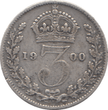 1900 THREEPENCE ( F ) - WORLD COINS - Cambridgeshire Coins