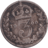 1900 THREEPENCE ( GF ) - THREEPENCE - Cambridgeshire Coins