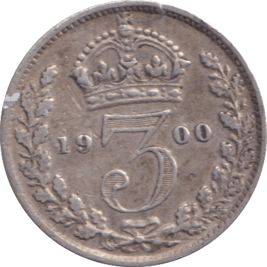 1900 THREEPENCE ( GVF ) - Threepence - Cambridgeshire Coins