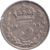 1900 THREEPENCE ( GVF ) - Threepence - Cambridgeshire Coins