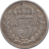 1900 THREEPENCE ( VF ) - THREEPENCE - Cambridgeshire Coins
