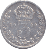 1900 THREEPENCE ( VF ) - THREEPENCE - Cambridgeshire Coins