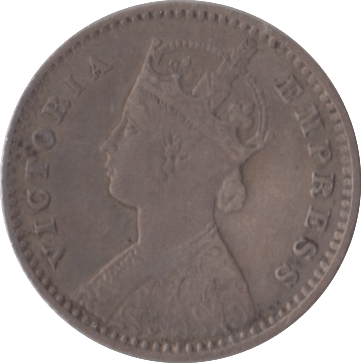 1900 TWO ANNAS INDIA - SILVER WORLD COINS - Cambridgeshire Coins