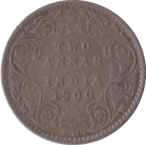 1900 TWO ANNAS INDIA - SILVER WORLD COINS - Cambridgeshire Coins