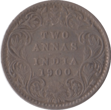1900 TWO ANNAS INDIA - SILVER WORLD COINS - Cambridgeshire Coins