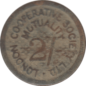 1900 TWO SHILLING TOKEN LONDON COOPERATIVE - OTHER TOKENS - Cambridgeshire Coins