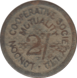 1900 TWO SHILLING TOKEN LONDON COOPERATIVE - OTHER TOKENS - Cambridgeshire Coins