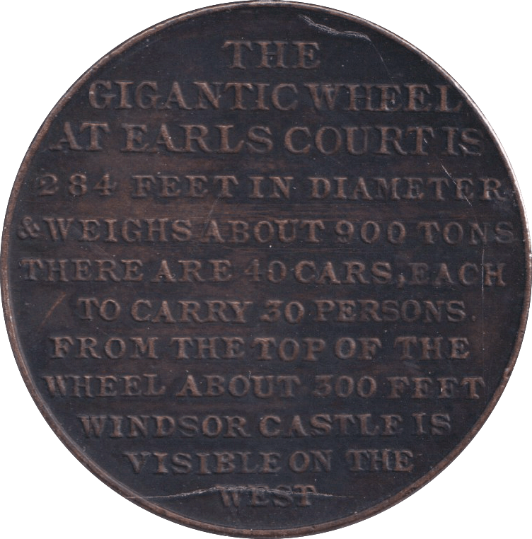 1901 EARLS COURT WHEEL MEDALLION - MEDALS & MEDALLIONS - Cambridgeshire Coins
