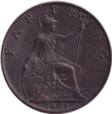 1901 FARTHING ( AUNC ) - FARTHING - Cambridgeshire Coins