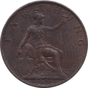1901 FARTHING ( EF ) - Farthing - Cambridgeshire Coins