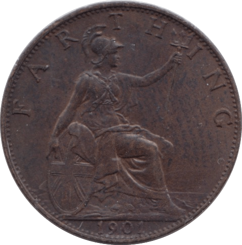 1901 FARTHING ( EF ) - Farthing - Cambridgeshire Coins