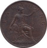 1901 FARTHING ( EF ) - Farthing - Cambridgeshire Coins