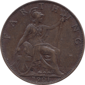 1901 FARTHING ( EF ) - Farthing - Cambridgeshire Coins