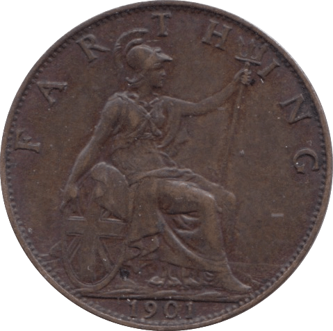 1901 FARTHING ( EF ) - Farthing - Cambridgeshire Coins