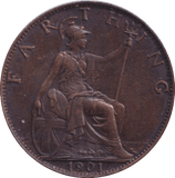 1901 FARTHING ( EF ) - FARTHING - Cambridgeshire Coins