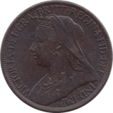 1901 FARTHING ( EF ) - Farthing - Cambridgeshire Coins