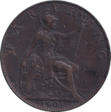 1901 FARTHING ( EF ) - FARTHING - Cambridgeshire Coins