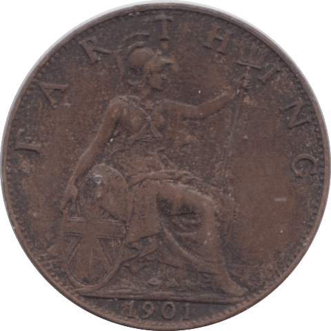 1901 FARTHING ( GVF ) - Farthing - Cambridgeshire Coins