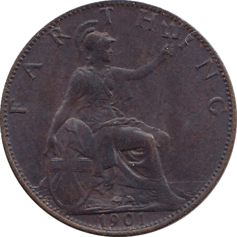 1901 FARTHING ( UNC ) - FARTHING - Cambridgeshire Coins