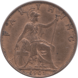 1901 FARTHING ( UNC ) - Farthing - Cambridgeshire Coins