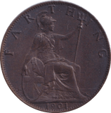 1901 FARTHING ( UNC ) - FARTHING - Cambridgeshire Coins
