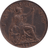 1901 FARTHING ( VF ) - FARTHING - Cambridgeshire Coins