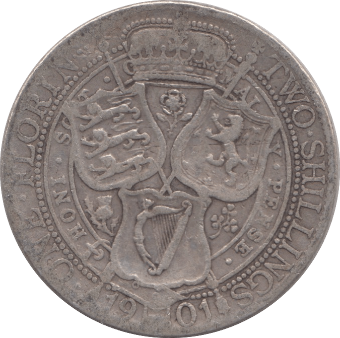 1901 FLORIN ( FINE ) - FLORIN - Cambridgeshire Coins