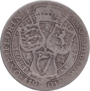 1901 FLORIN ( FINE ) - FLORIN - Cambridgeshire Coins