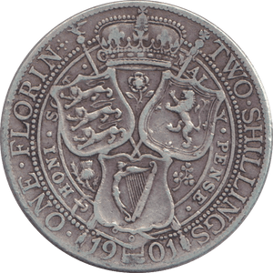 1901 FLORIN ( FINE ) - FLORIN - Cambridgeshire Coins
