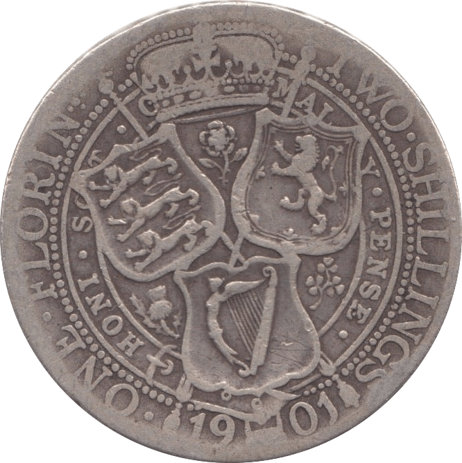 1901 FLORIN ( FINE ) - FLORIN - Cambridgeshire Coins