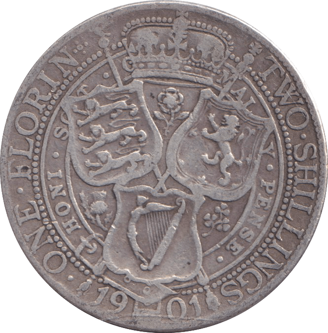1901 FLORIN ( FINE ) - FLORIN - Cambridgeshire Coins