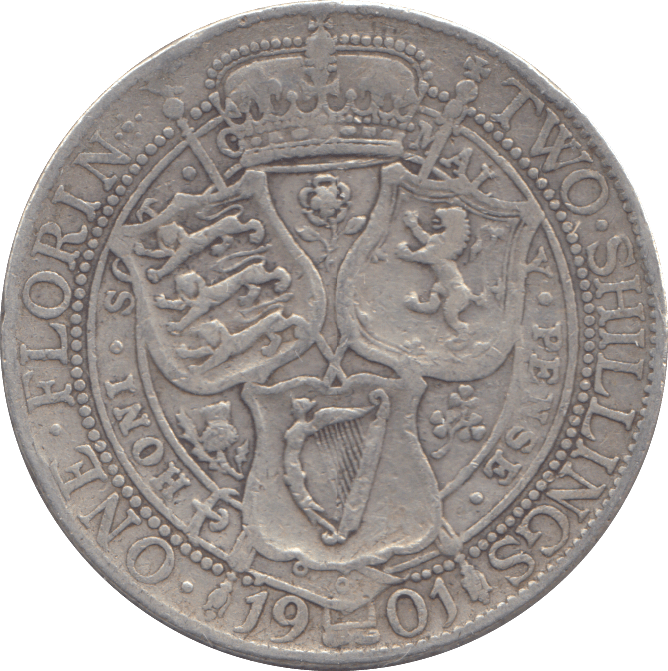 1901 FLORIN ( FINE ) - FLORIN - Cambridgeshire Coins