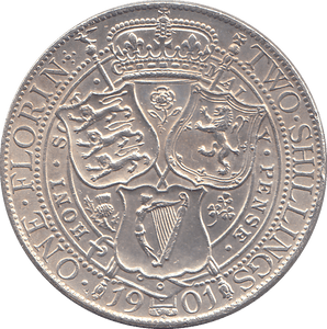 1901 FLORIN ( UNC ) - FLORIN - Cambridgeshire Coins