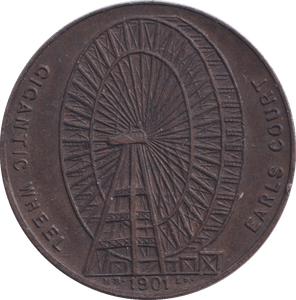 1901 GIGANTIC WHEEL COMMEMORATIVE MEDALLION - MEDALS & MEDALLIONS - Cambridgeshire Coins