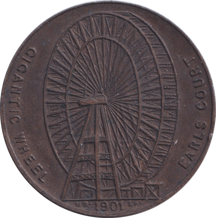 1901 GIGANTIC WHEEL COMMEMORATIVE MEDALLION - MEDALS & MEDALLIONS - Cambridgeshire Coins