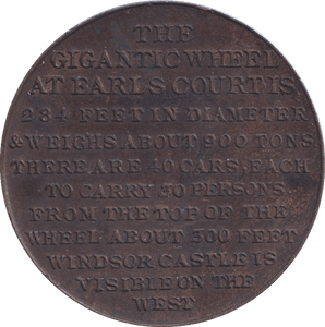 1901 GIGANTIC WHEEL COMMEMORATIVE MEDALLION - MEDALS & MEDALLIONS - Cambridgeshire Coins