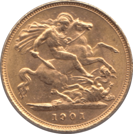 1901 GOLD HALF SOVEREIGN ( AUNC ) - HALF SOVEREIGN - Cambridgeshire Coins