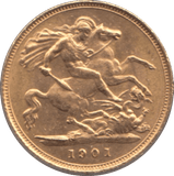 1901 GOLD HALF SOVEREIGN ( AUNC ) - HALF SOVEREIGN - Cambridgeshire Coins