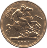 1901 GOLD HALF SOVEREIGN ( GVF ) - Half Sovereign - Cambridgeshire Coins