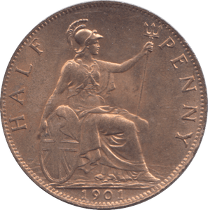 1901 HALF PENNY ( AUNC ) - HALFPENNY - Cambridgeshire Coins