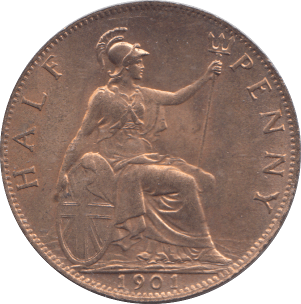 1901 HALF PENNY ( AUNC ) - HALFPENNY - Cambridgeshire Coins